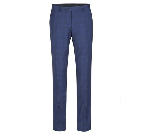 Renoir Clothing - Renoir Suit - Renoir Fashion - Performance 2-button Slim Fit Tonal Blue Windowpane Renoir Suit