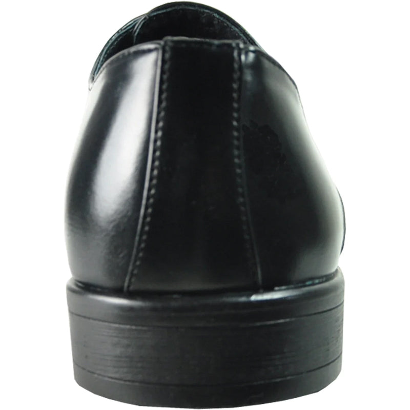 Bravo Mens Pointed Plain Toe Oxford Dress Shoe in Black