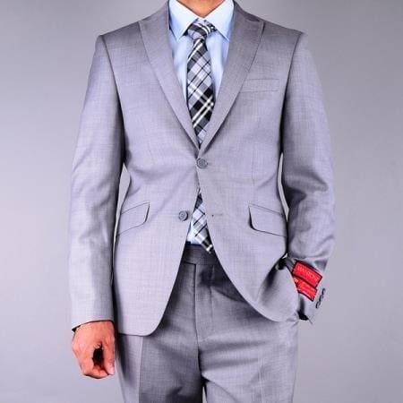 Light Grey Slim Fit Suit - AlbertoNardoniStore