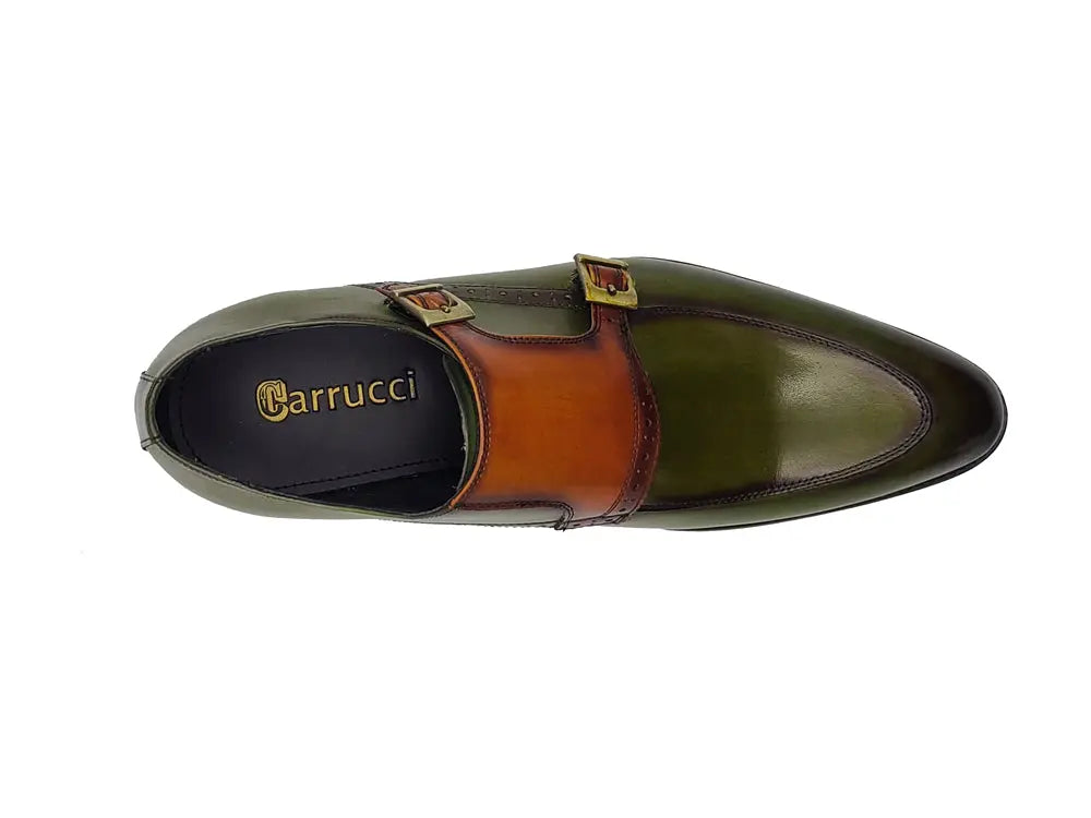 Men’s Two-Tone Double Monk Strap Buckle Loafers