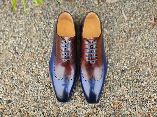 Two-Tone Lace-Up Oxford with Comfort Sole