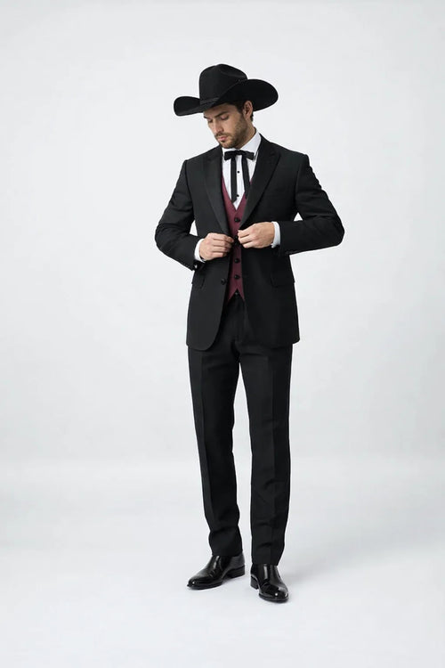 Two Button Peak Western Black