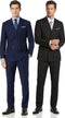 Tiglio Men’s Solid Wool Double Breasted Suit, Classic Fit Business Wedding Formal Suit