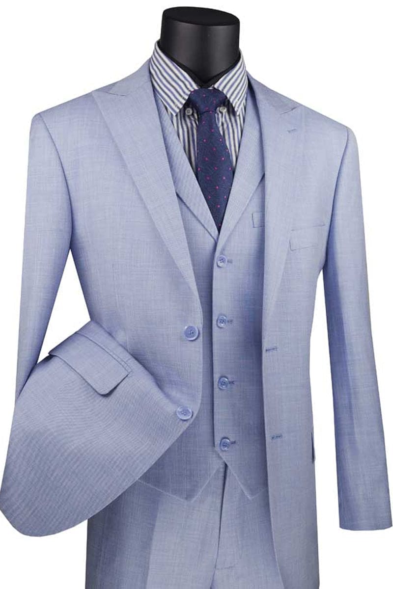 Men's Land Blue2 Button Peak Lapel Suit main image 1