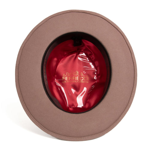 Mens Classic Wool Fedora Dress Hat in Dark Pink