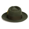 Mens Classic Wool Fedora Dress Hat in Olive Green