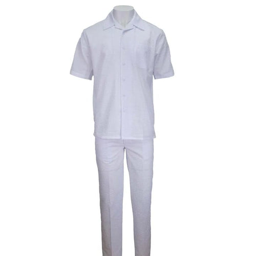 White Seersucker 2pc Set