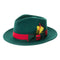 Men's Classic Two Tone Fedora Dress Hat in Hunter Green & Red