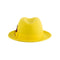 Mens Narrow Brim Crushable Wool Dress Hat Trilby Fedora in Yellow