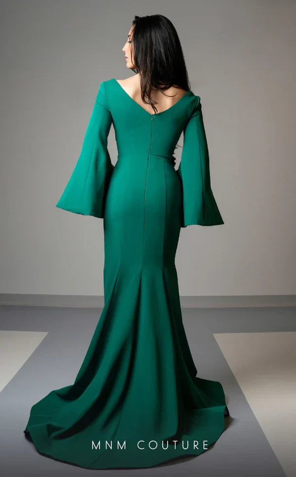 MNM Couture V02044 Mustard Evening Gown with Intricate Detailing