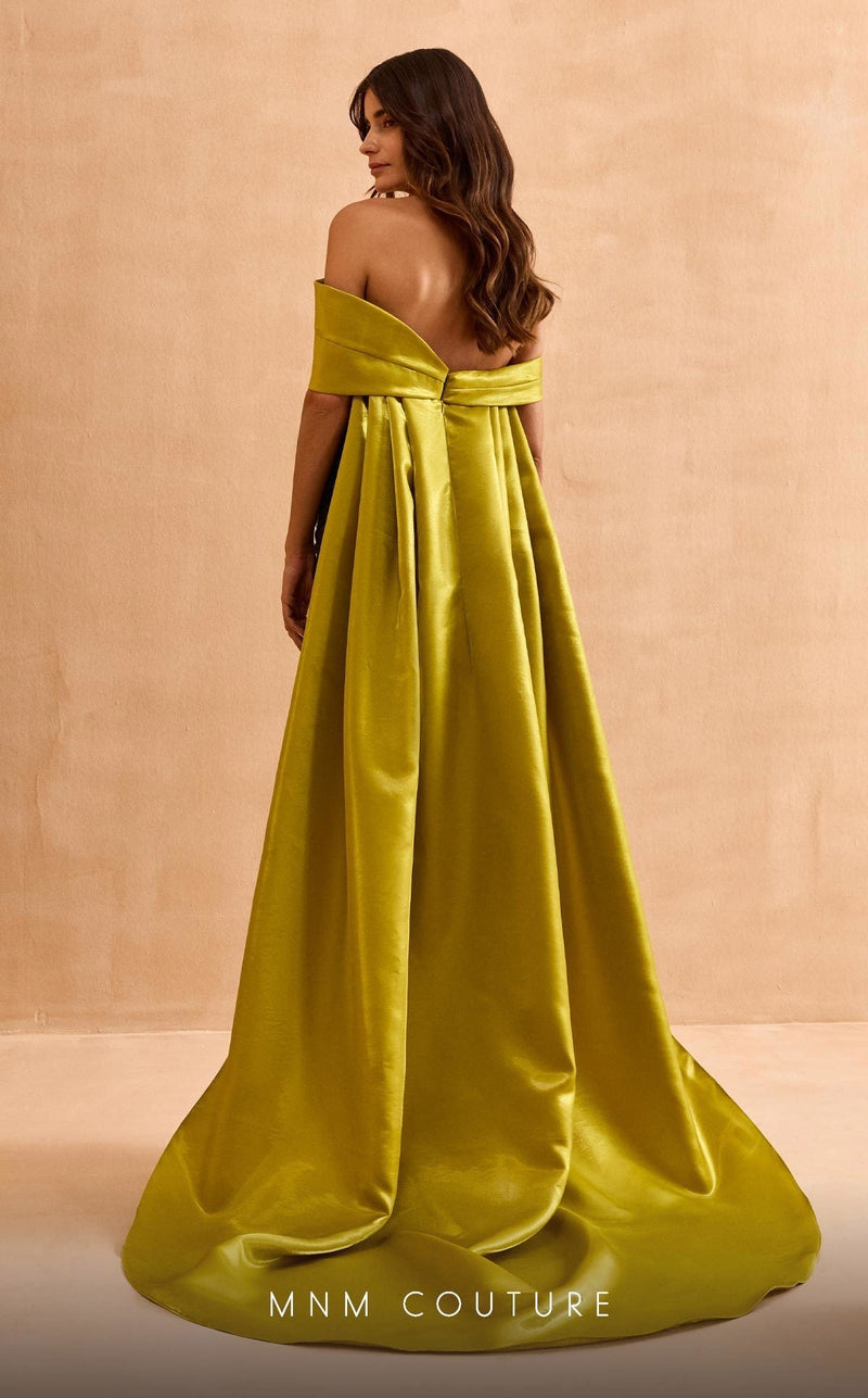 MNM Couture V07441 Black-Lime Evening Gown