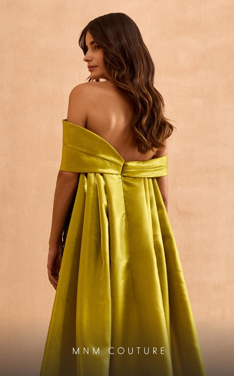 MNM Couture V07441 Black-Lime Evening Gown