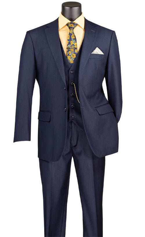 Morgan Collection - Regular Fit 3 Piece Suit 2 Button Navy