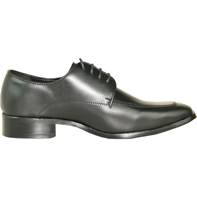 Bravo Mens Classic Moc Toe Tuxedo Prom Shoe in Black