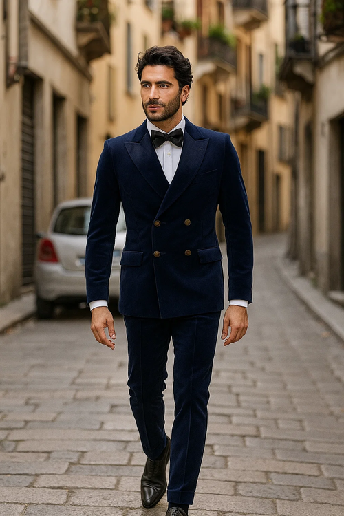 Velvet Blazer - Blue blazer