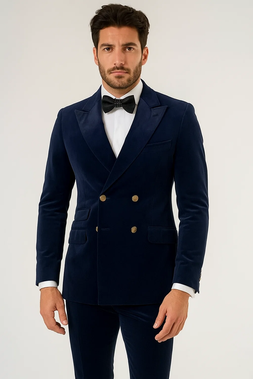 Velvet Blazer - Blue blazer