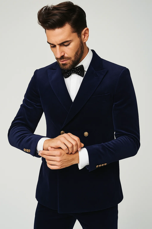 Velvet Blazer - Blue blazer