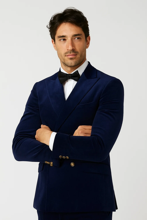 Velvet Blazer - Blue blazer