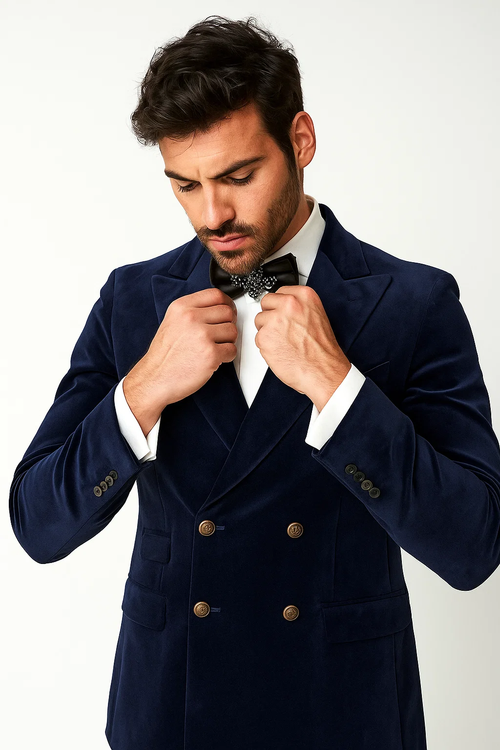 Velvet Blazer - Blue blazer