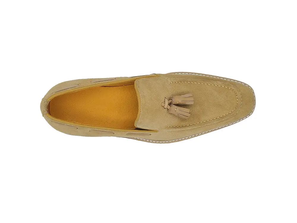 Suede Venetian Loafer with Leather Tassel
