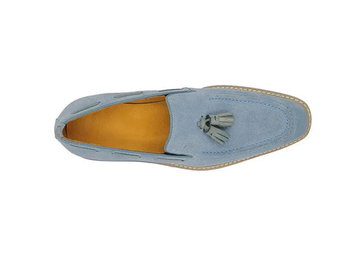 Suede Venetian Loafer with Leather Tassel