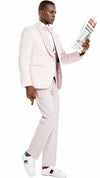 Mens One Button Vested Wedding and Prom Tuxedo in Pink