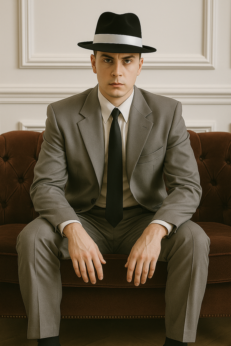 Mens Pimp Suit -Gangster Suit - Mobster Suit - Mafia Suit For Mens Vested Long Tuxedo Zoot Suit