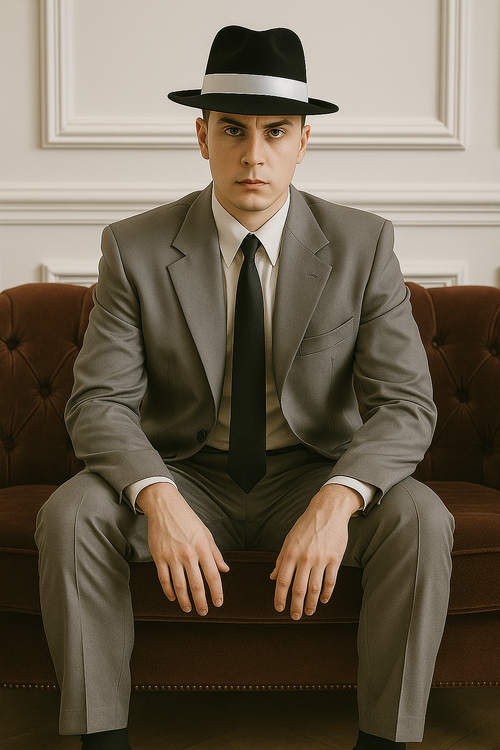 Mens Pimp Suit -Gangster Suit - Mobster Suit - Mafia Suit For Mens Vested Long Tuxedo Zoot Suit in Black