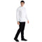 Men's white turtleneck sweater. Slim fit, long sleeves, high snug collar, ribbed hem. Soft, smooth fabric in a uniform white color.