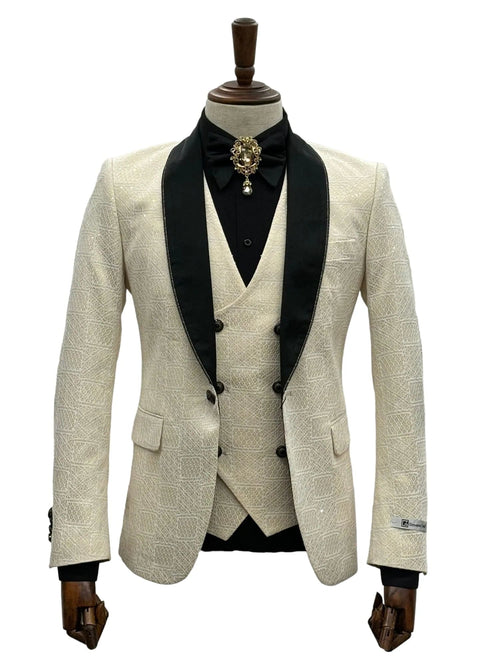 Ivory Tuxedo - Cream Wedding Suit - Off White Groom Suit