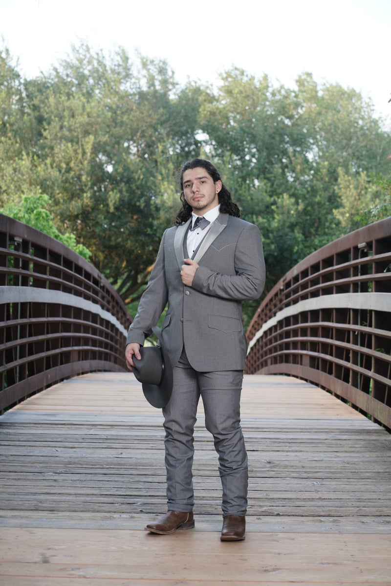 Western Suit - Trajes Para Hombres - Cowboy Formal Attire - Trajes De Novio - Western Grey