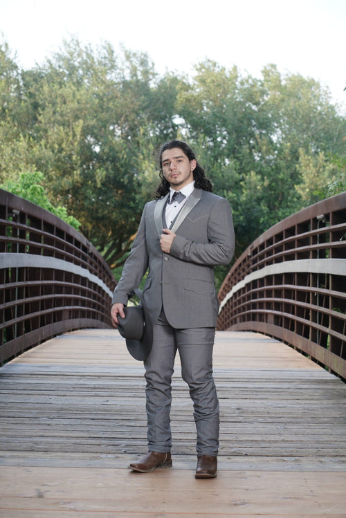 Western Suit - Trajes Para Hombres - Cowboy Formal Attire - Trajes De Novio - Western Grey