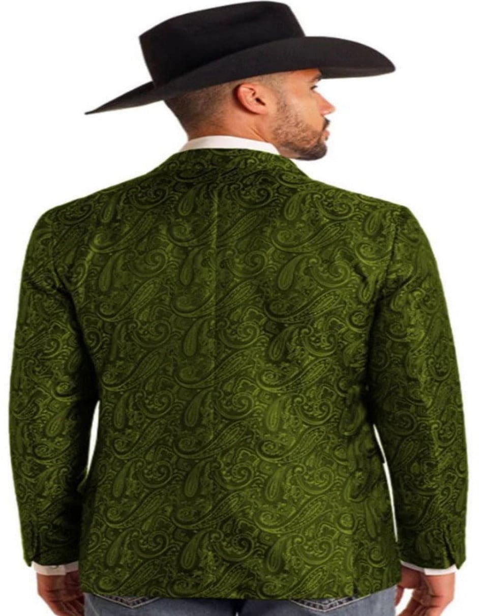 Western Blazer - Saco Vaquero Para Hombre - Paisley Blazer in Olive