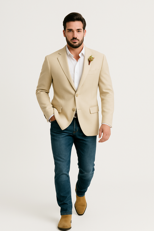 Light Tan Western Blazer - Sand Color