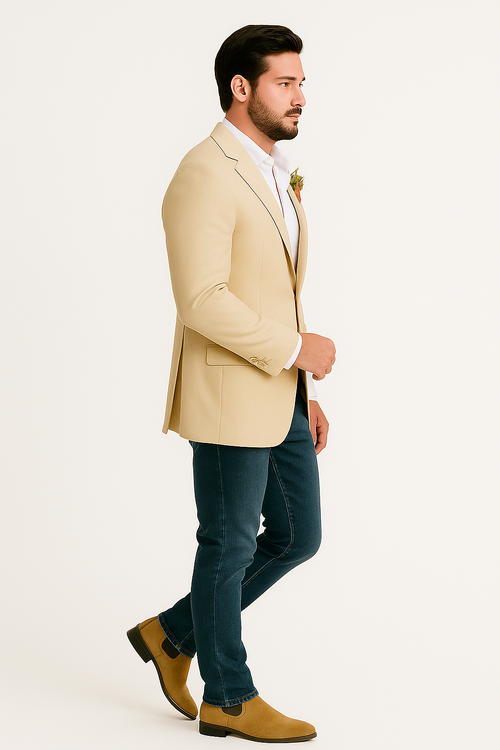 Light Tan Western Blazer - Sand Color