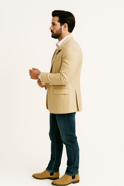 Light Tan Western Blazer - Sand Color