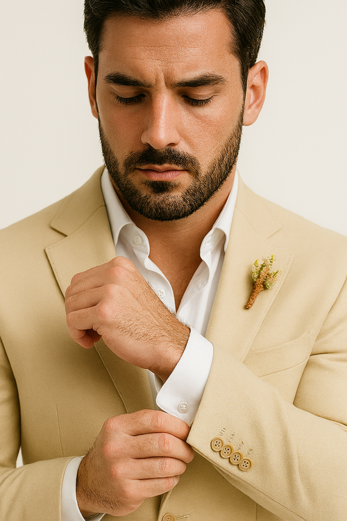 Light Tan Western Blazer - Sand Color