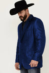 Western Blazer - Saco Vaquero para Hombre - Saco Vaquero Paisly Fabric in Color Navy