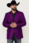 Western Blazer - Saco Vaquero para Hombre - Saco Vaquero Paisly Fabric in Color Purple