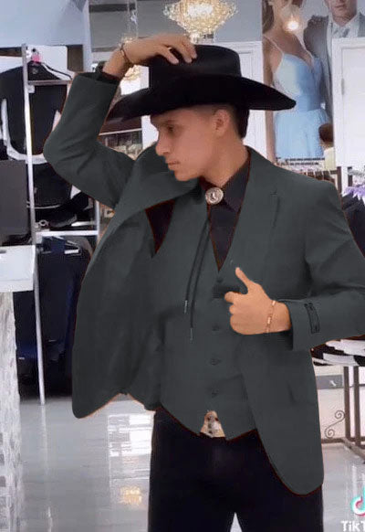Dark Grey Cowboy Tuxedo