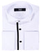 Black Stripe Detailed White Men Tuxedo Shirt
