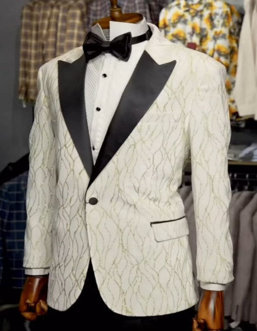 Mardi Gras Tuxeod Dinner Jacket in Green - White - Black - Purple - Red and Gold