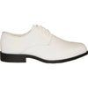 Mens Classic Plain Square Toe Shiny Patent Tuxedo Dress Shoe In White