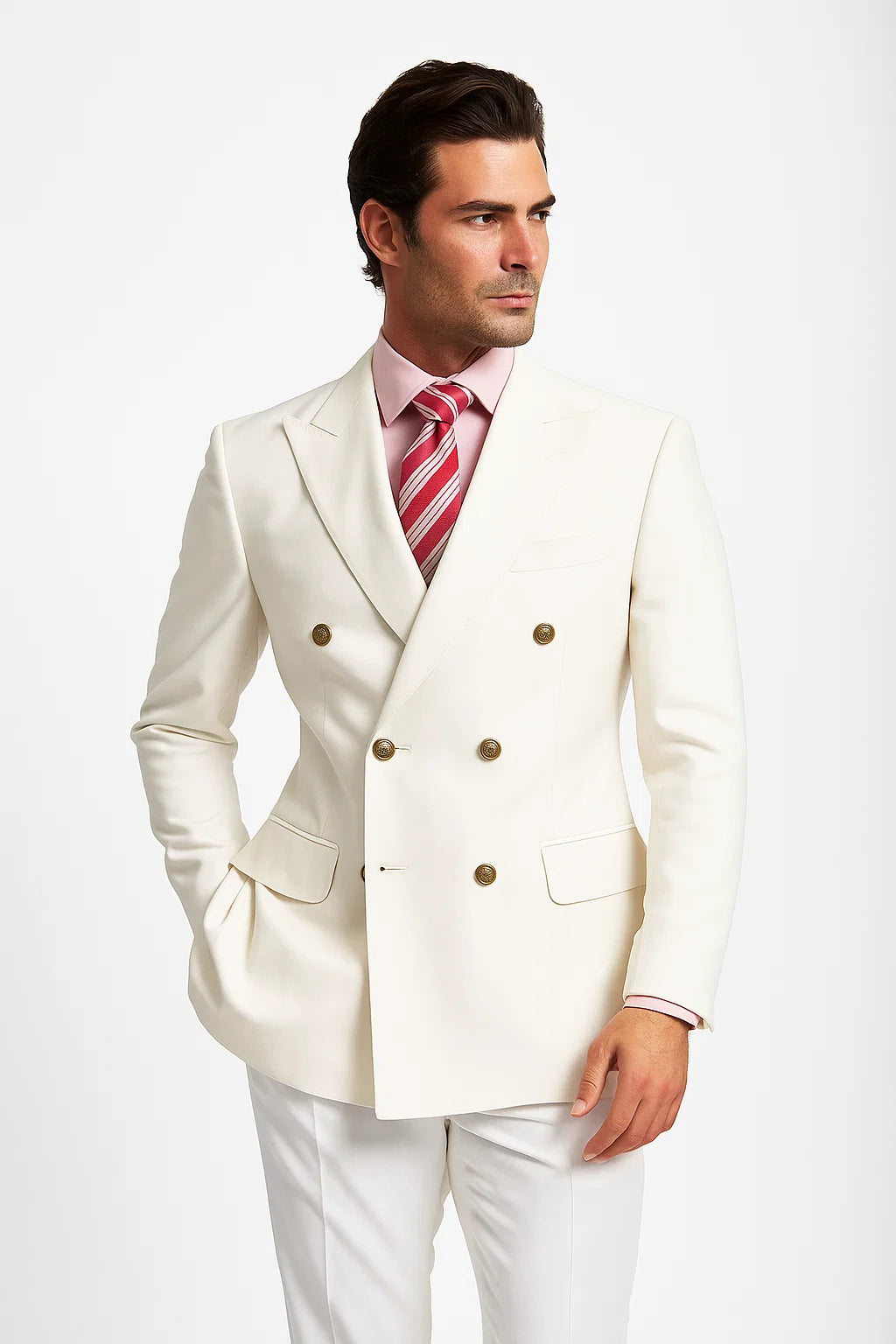 White Men's Double Breasted Suits