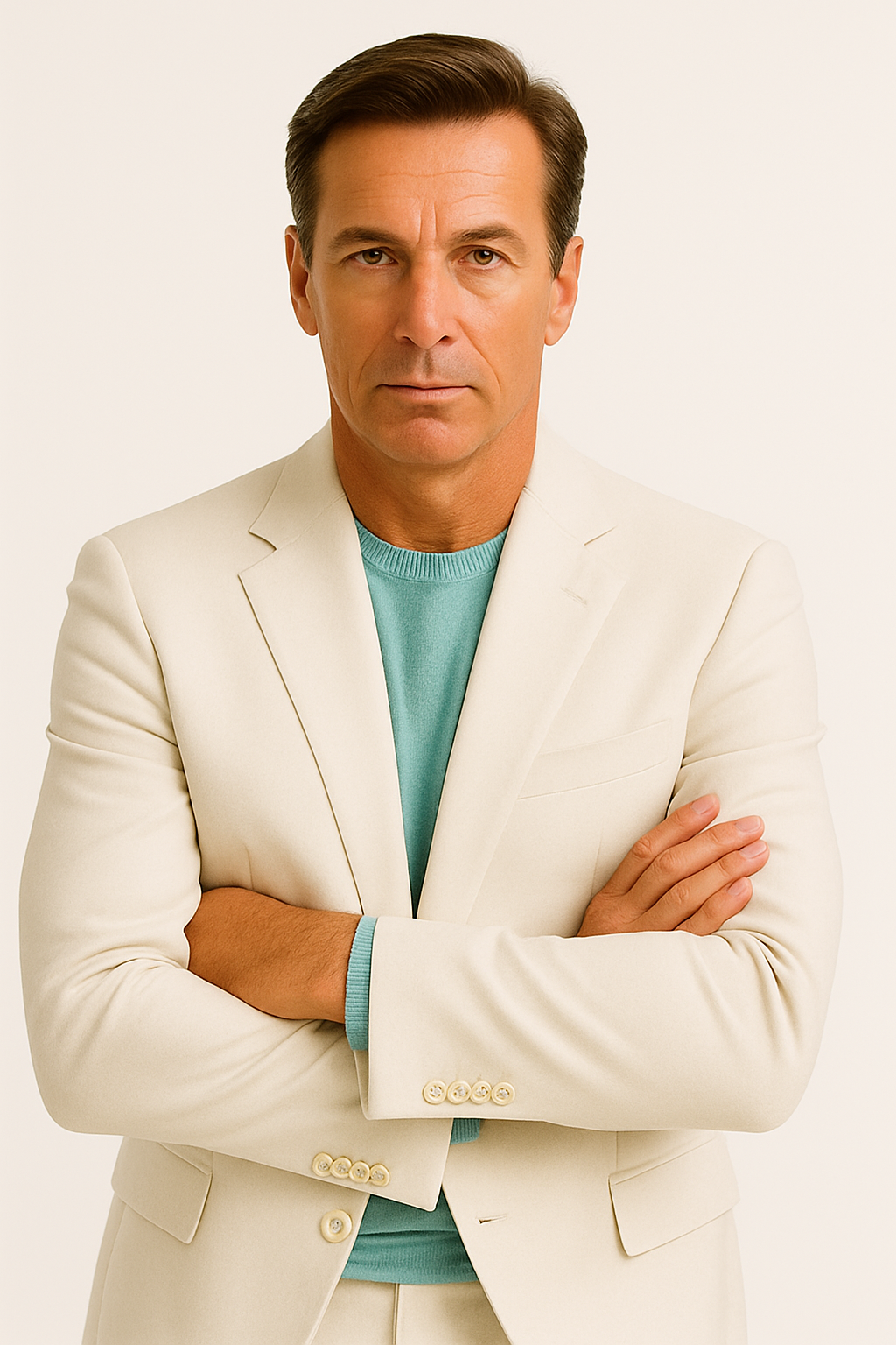 Mens Don Johnson Miami Vice White Suit Halloween Costume