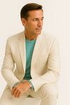 Mens Don Johnson Miami Vice White Suit Halloween Costume