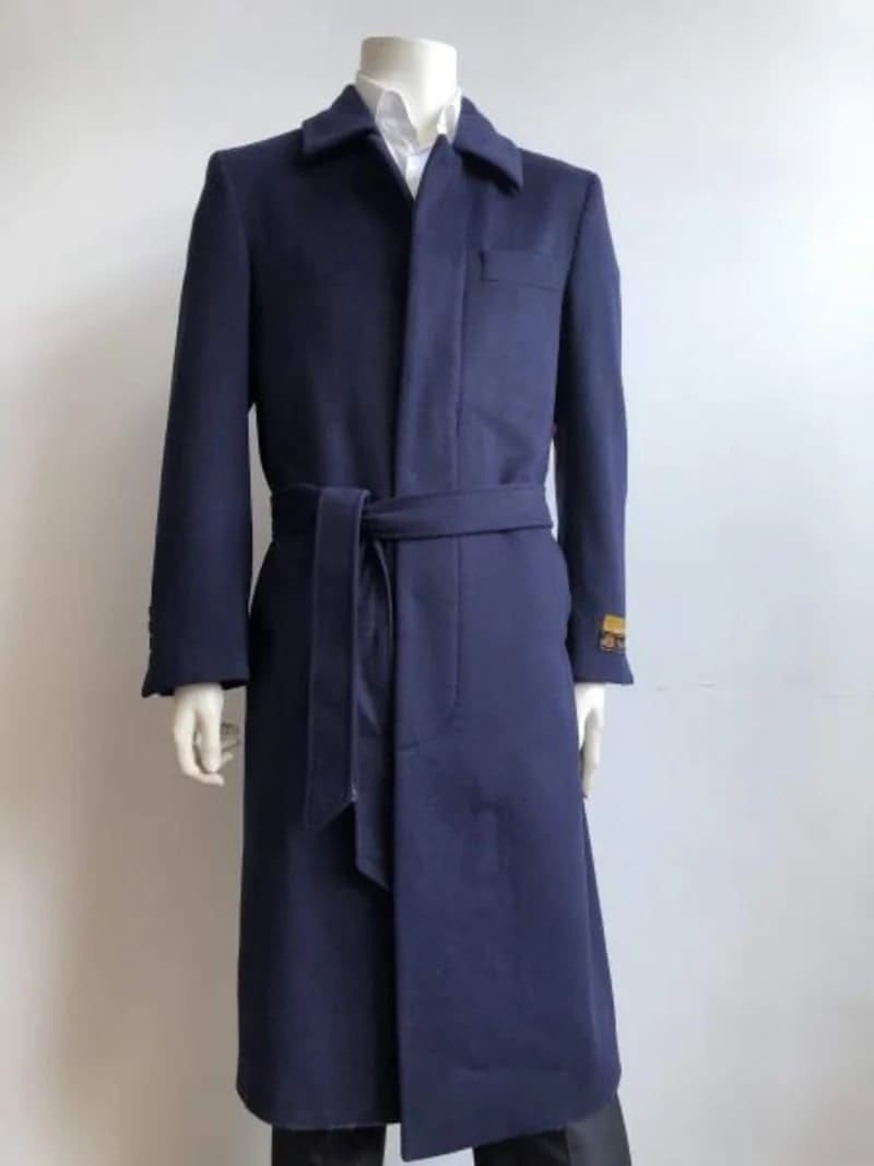 Mens Black Overcoat - Aero Dark color black Full Length Wool fabric Blend Long men's Dress Topcoat - Winter coat men's Overcoat