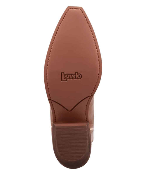 Laredo women's Serenade boots. Pointed toe, medium heel. "Laredo" marked sole, smooth light brown finish.