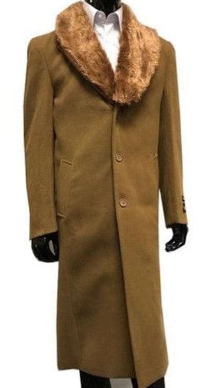 Mens Full Length Wool and Cashmere Overcoat - Winter Topcoats