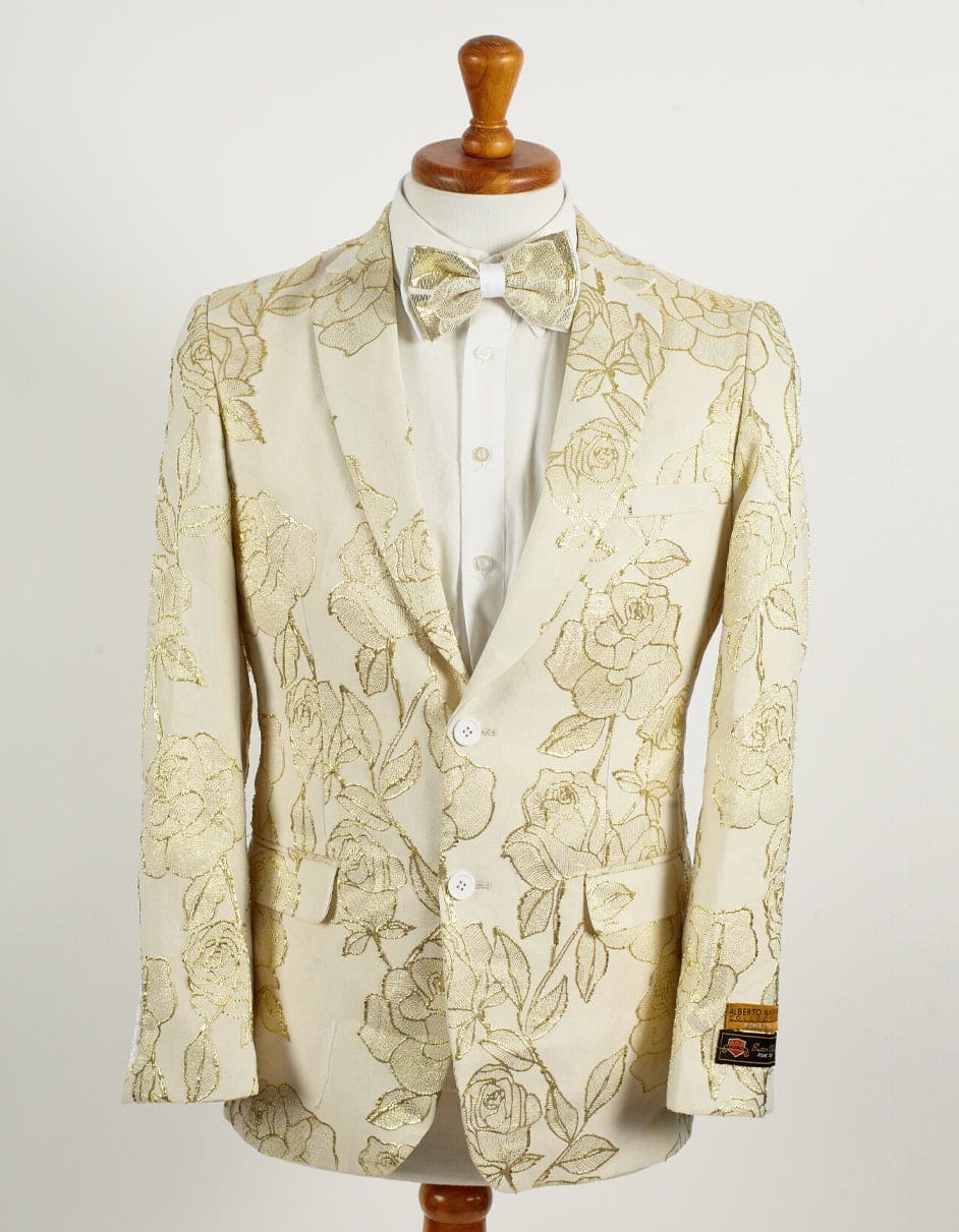 Mens Ivory & Gold Prom Suit 2026 - Unique Prom Suits